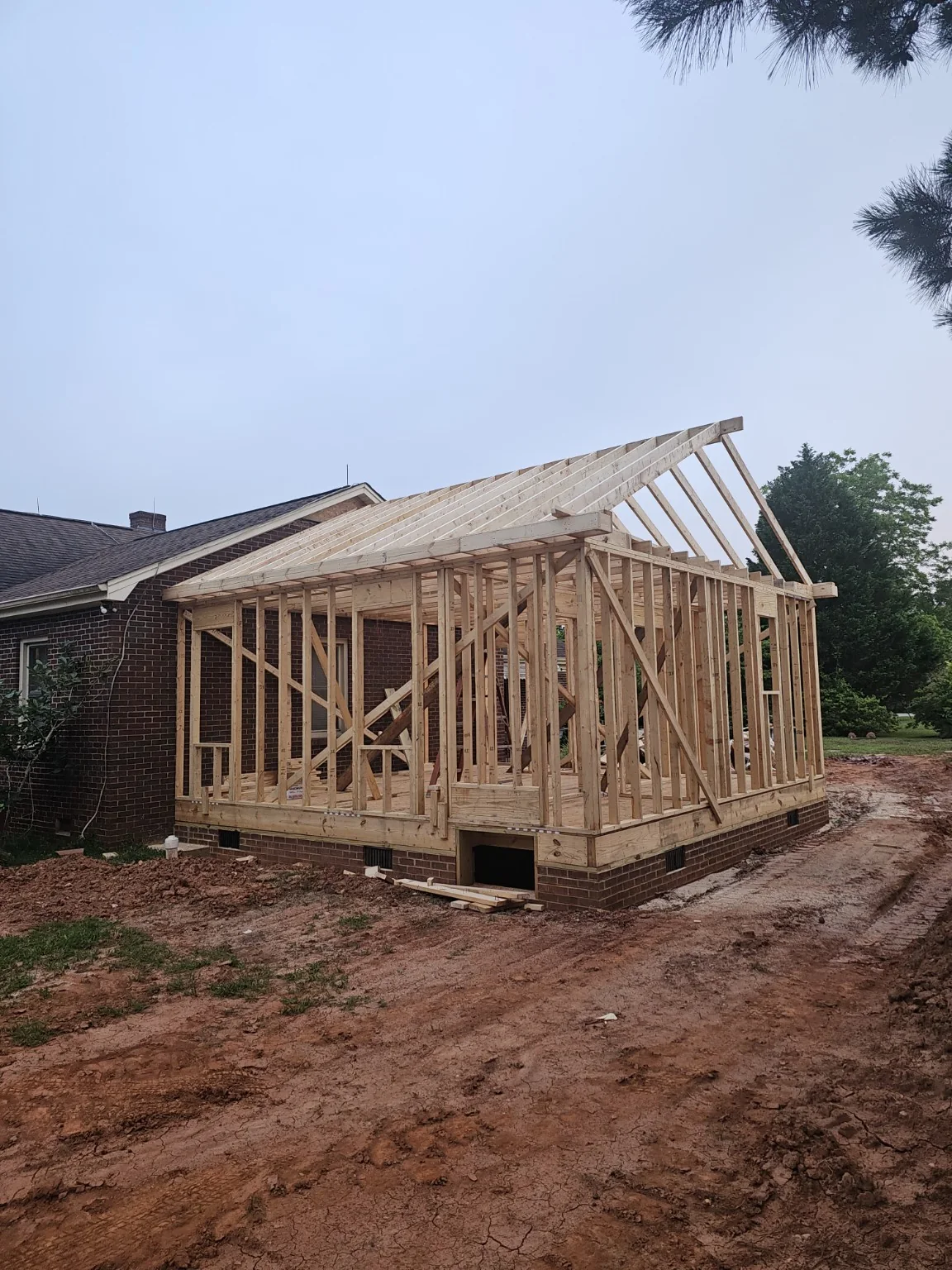 Home addition framing
