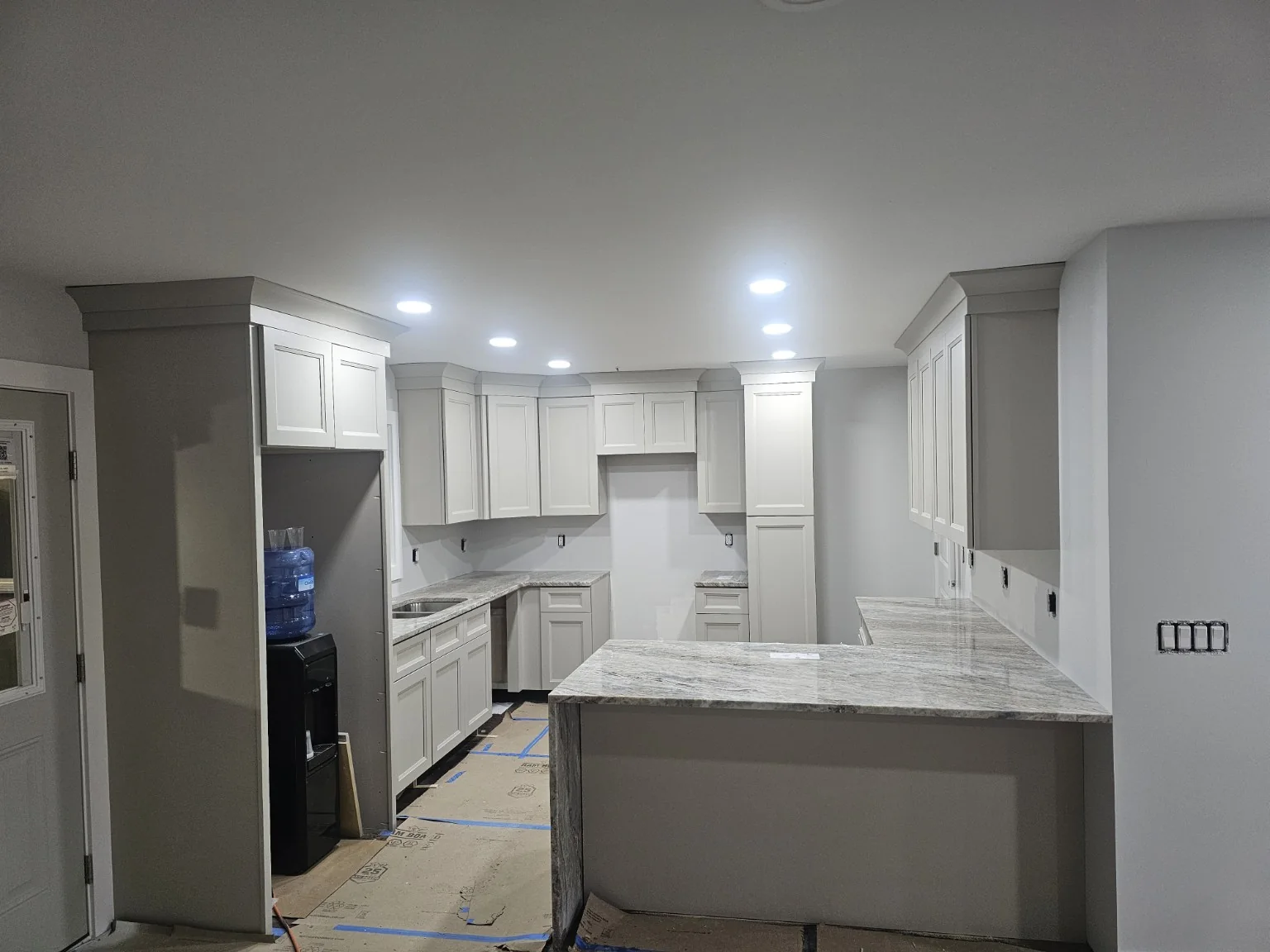 White and gray remodeled kitchen
